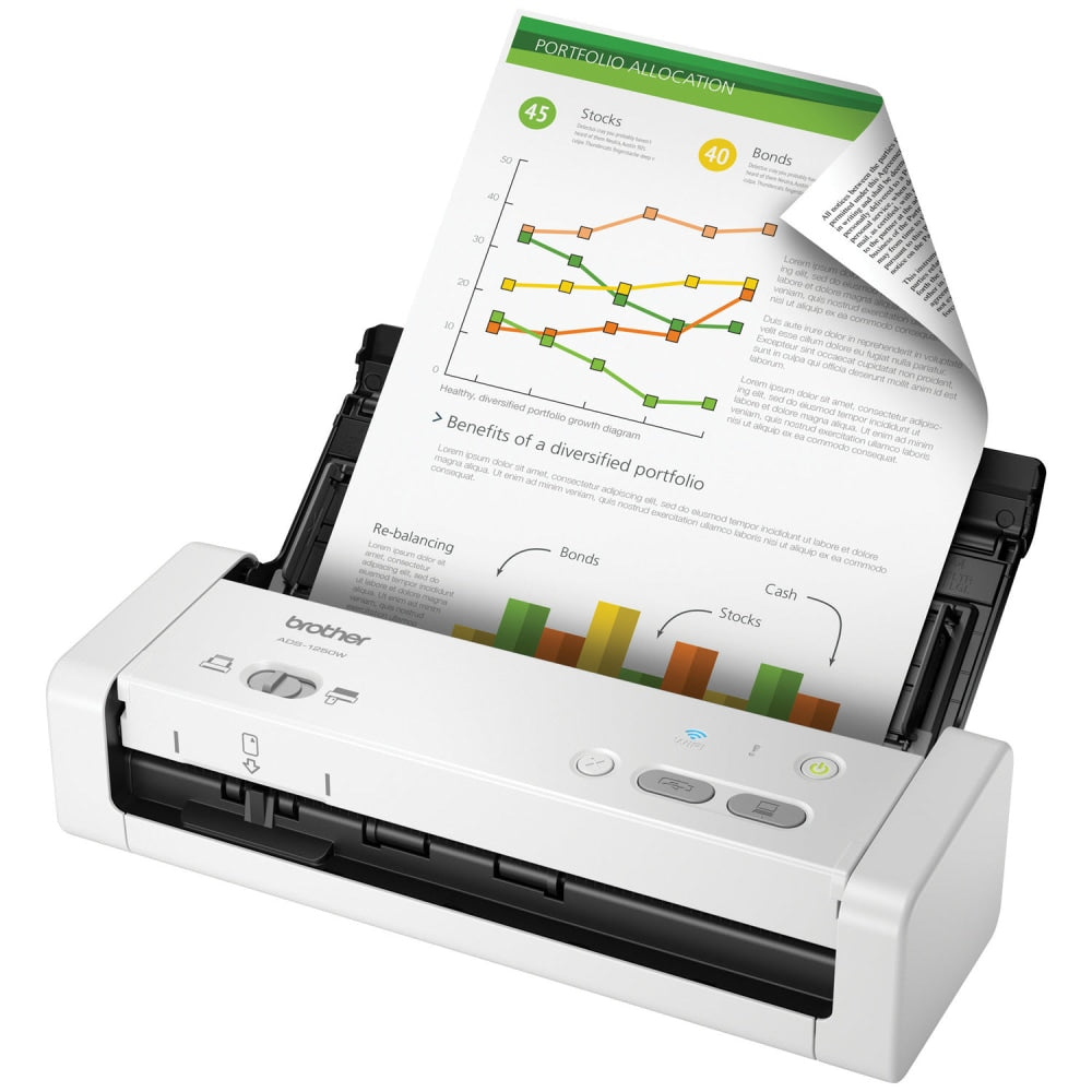 Brother ADS-1250W Wireless Portable Color Desktop Scanner