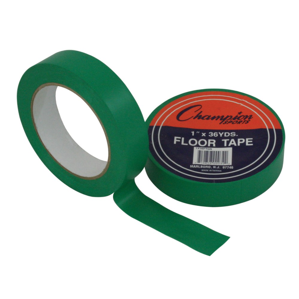 Champion Sports Floor Marking Tape, 1in x 36 yd., Green, Pack Of 6 Rolls