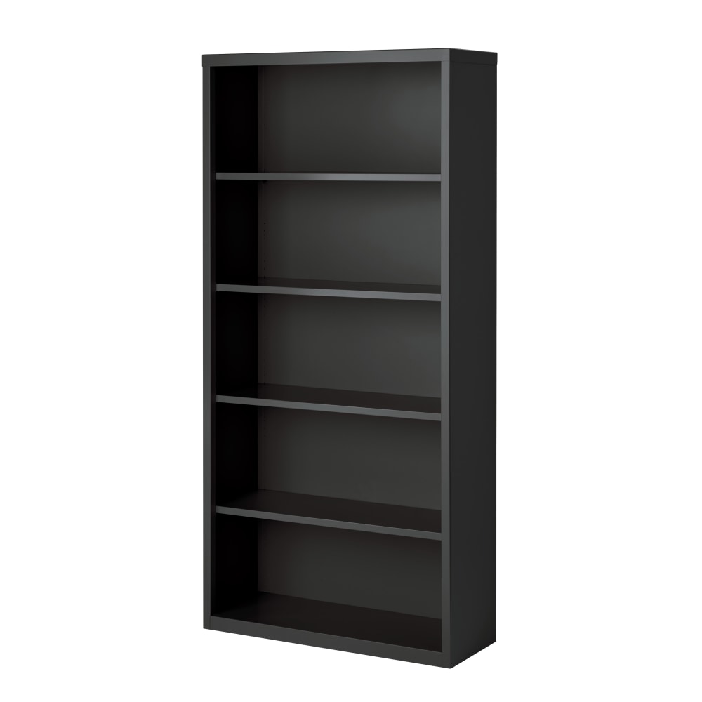 Hirsh 72inH 5-Shelf Metal Bookcase, Charcoal