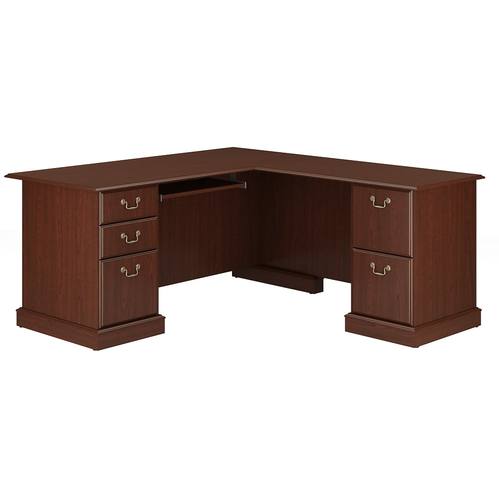 Bush Business Furniture Saratoga 66inW L-Shaped Corner Desk, Harvest Cherry, Standard Delivery