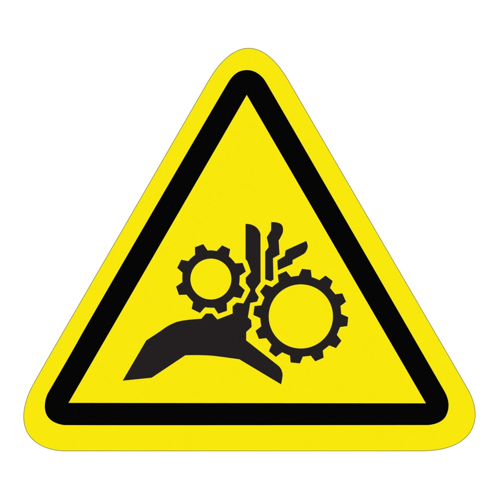 Tape Logic Durable Triangle Safety Labels, DSL500, 2-1/4in, Entanglement Hazard, Black/Yellow, Pack Of 25 Labels