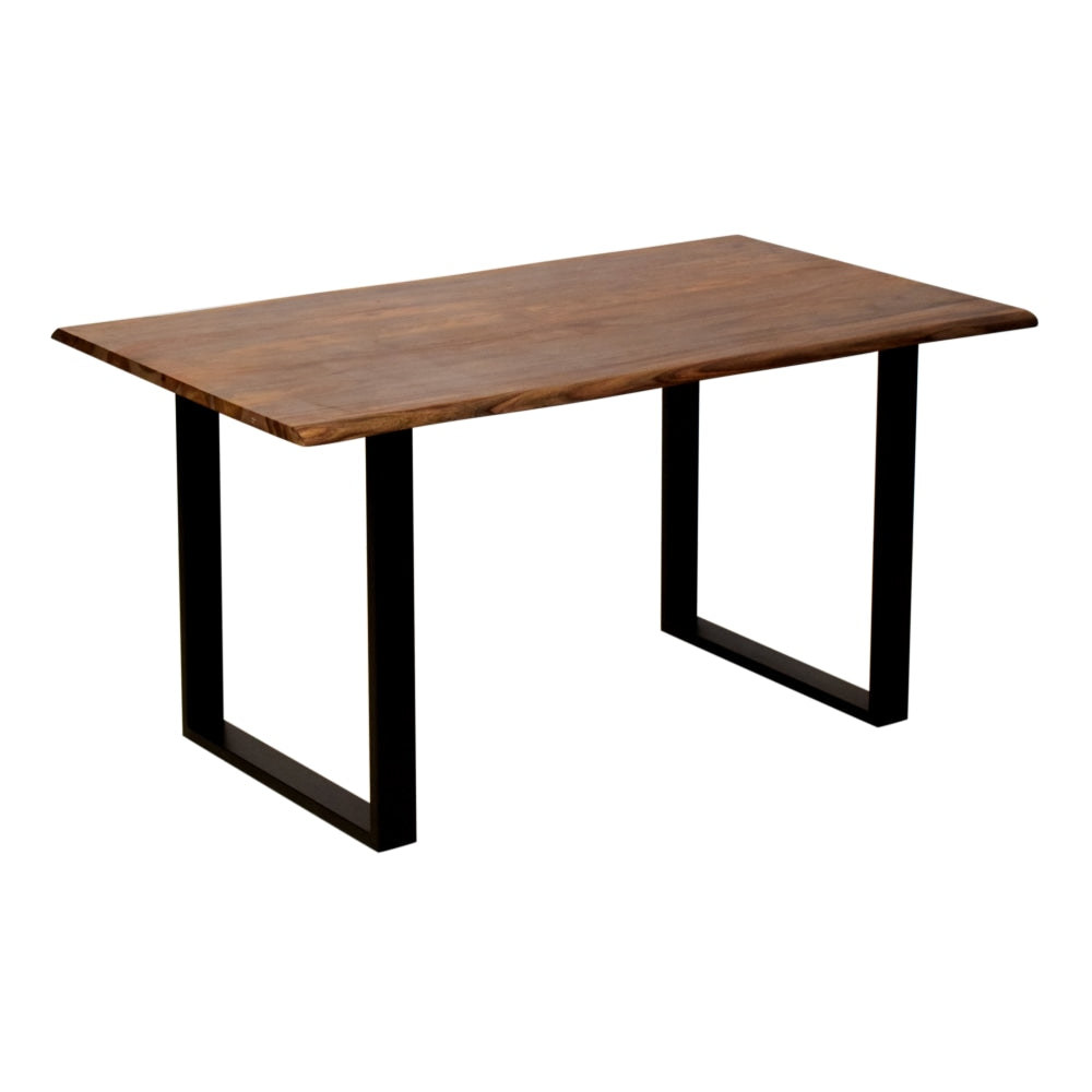 Coast to Coast Quinn Solid Wood Dining Table, 30inH x 58inW x 36inD, Brownstone Nut Brown