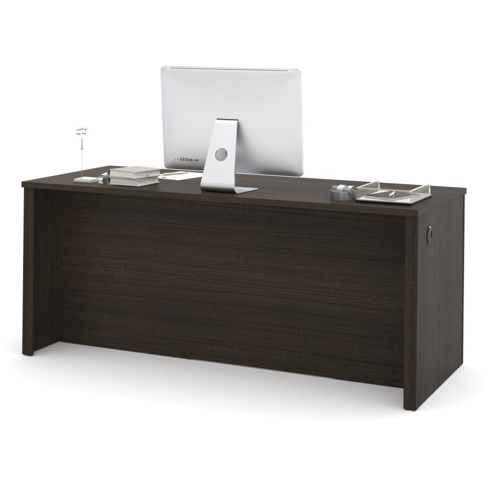 Bestar Embassy 72inW Executive Computer Desk With 2 Pedestals, Dark Chocolate