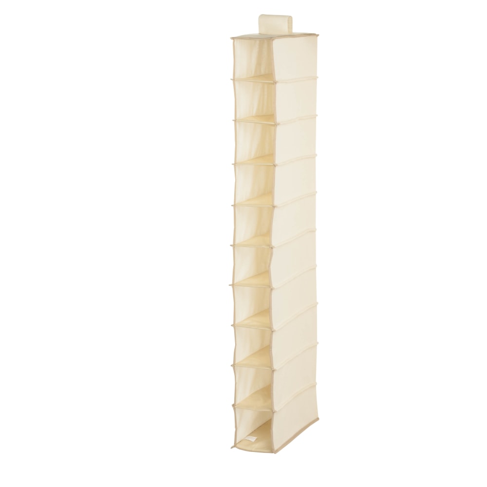 Honey-Can-Do 10-Shelf Hanging Vertical Closet Organizer, 54inH x 12inW x 12inD, Natural