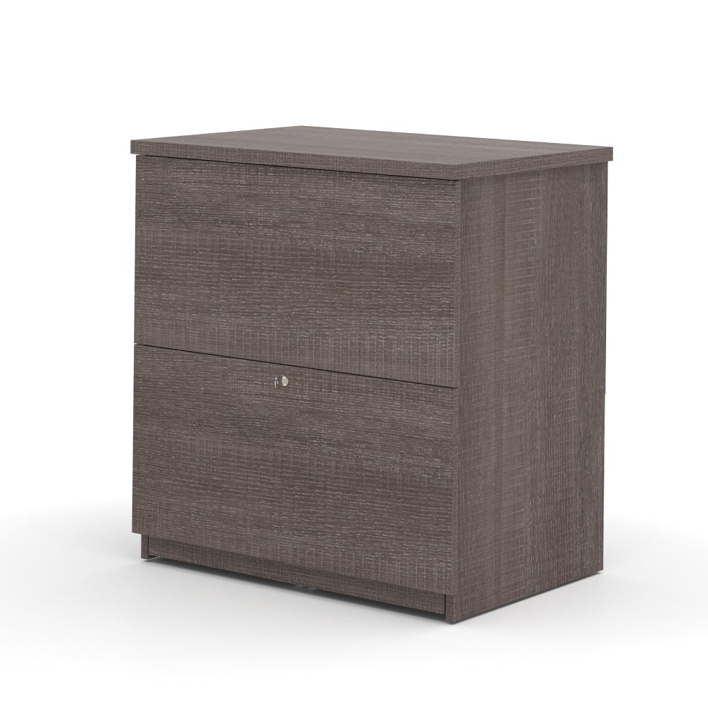 Bestar Universel 28-7/16inW x 19-5/8inD Lateral 2-Drawer File Cabinet, Bark Gray