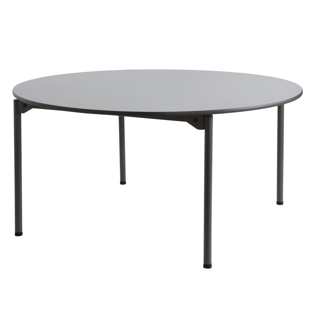 Iceberg Maxx Legroom-Series Wood Folding Table, 60in Round, Gray/Black