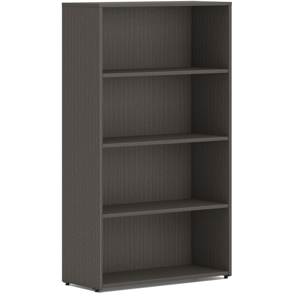 HON Mod HLPLBC3013B4 Book Case - 30in x 13in53in - 4 Shelve(s) - 2 Adjustable Shelf(ves) - Finish: Slate Teak - Adjustable Shelf, Durable, Laminated, Scratch Resistant, Spill Resistant, Stain Resistant