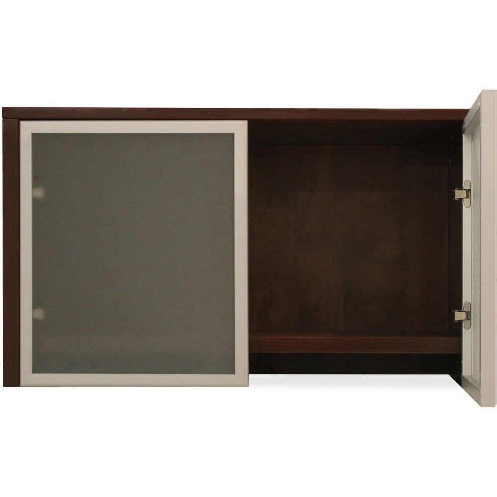 Lorell Essentials Series Doors For Wall Mount Open Hutch, Fits 36inW Hutch, Frosted Glass, Set Of 2 Doors