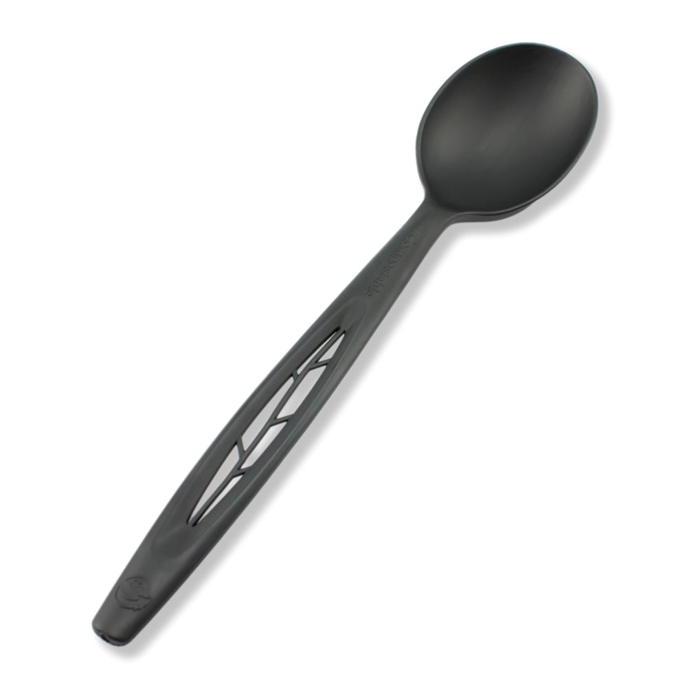 Stalk Market Compostable Cutlery Spoons, 6-1/2in, Black, Pack Of 1,000 Spoons