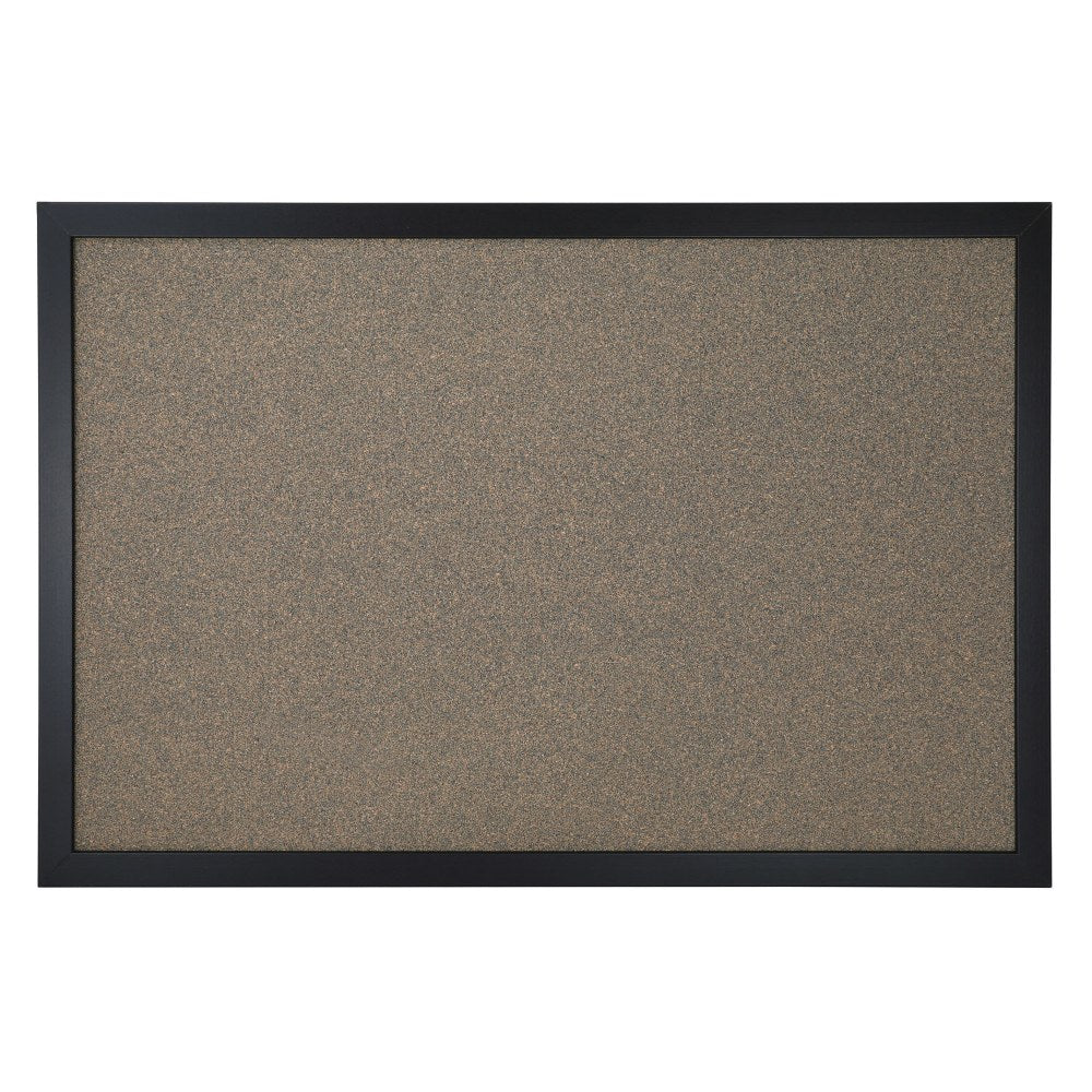 Office Depot Brand Cork Bulletin Board, 18in x 24in, Black Finish Frame