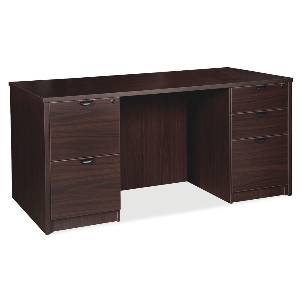 Lorell Prominence 2.0 60inW Double-Pedestal Computer Desk, Espresso