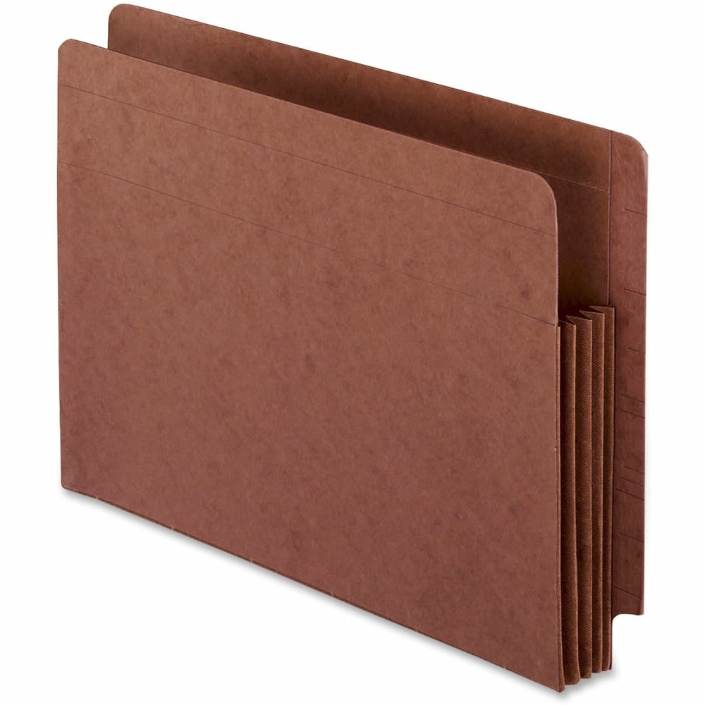 Pendaflex Fiber Stock Heavy-Duty Expanding Pocket Folders, 3 1/2in Expansion, Letter Size, 30% Recycled, Red, Box Of 10 Folders