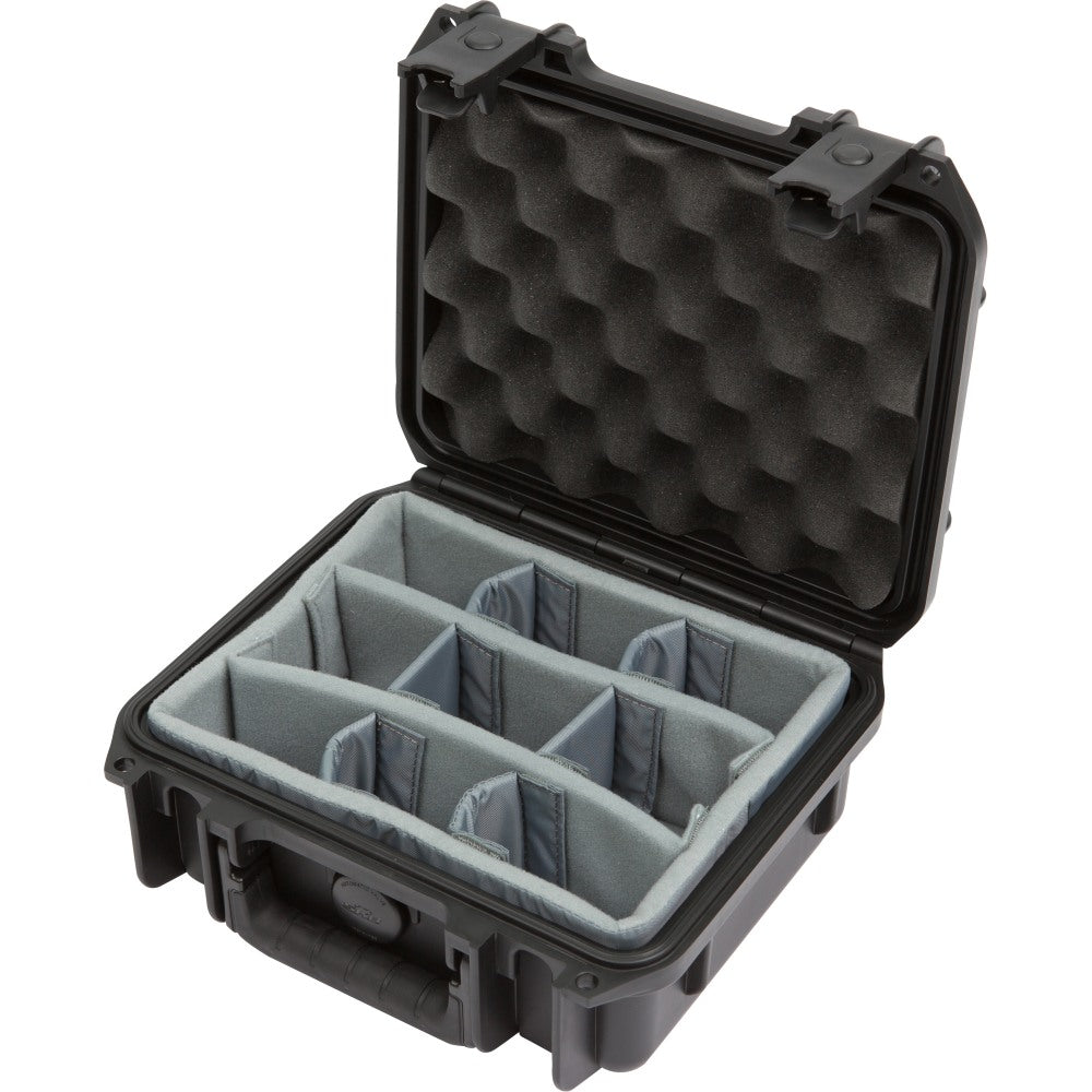 SKB Cases iSeries Injection-Molded Mil-Standard Waterproof Case With Padded Dividers, 8-1/2inH x 6-3/8inW x 3-5/8inD