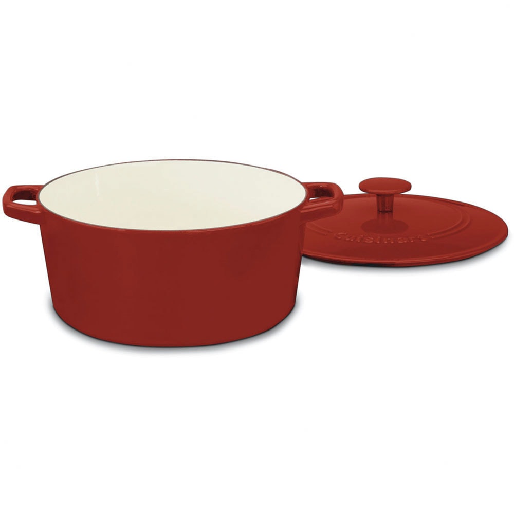 Cuisinart Chef's Classic Enameled Cast Iron Covered Casserole Dish, 3 Qt, Red