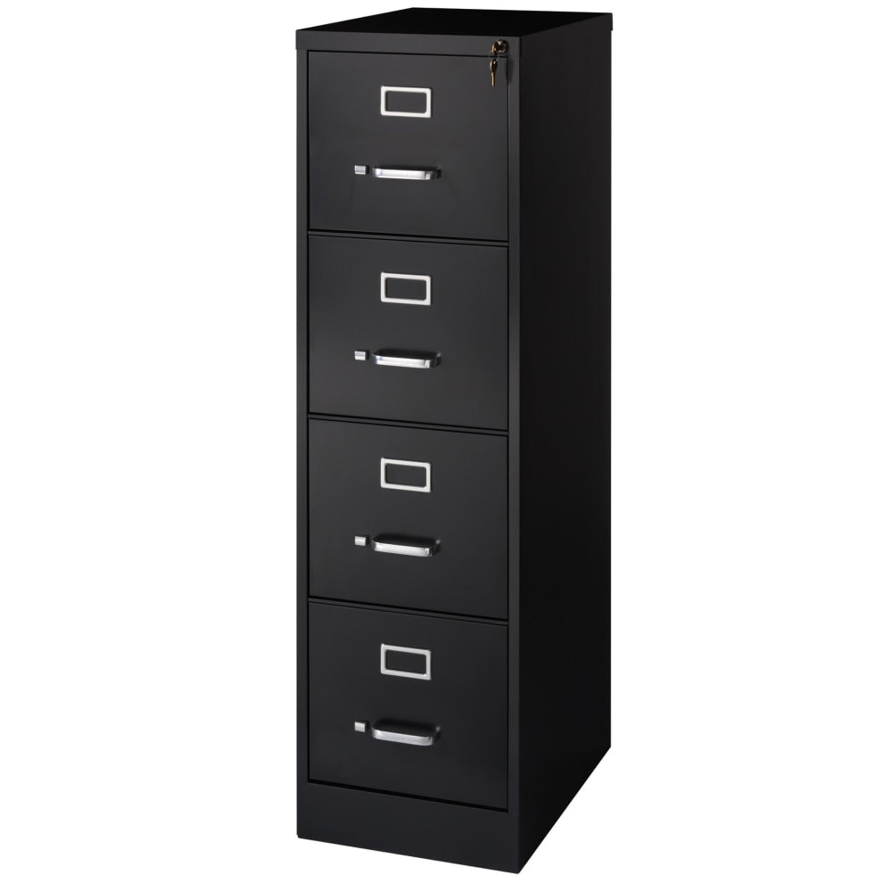 WorkPro 22inD Vertical 4-Drawer File Cabinet, Black