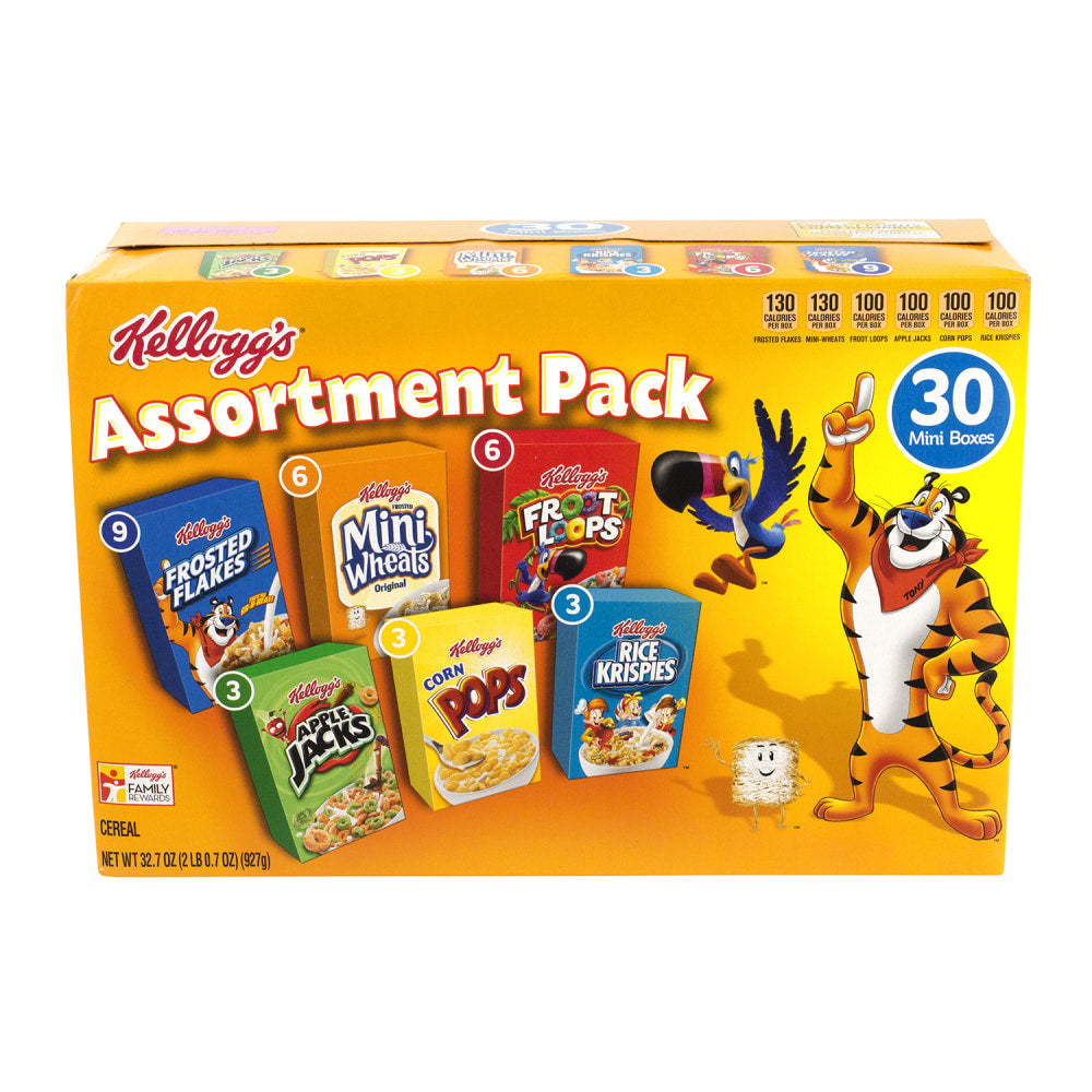 Kelloggs Assorted Cereal, Box Of 30