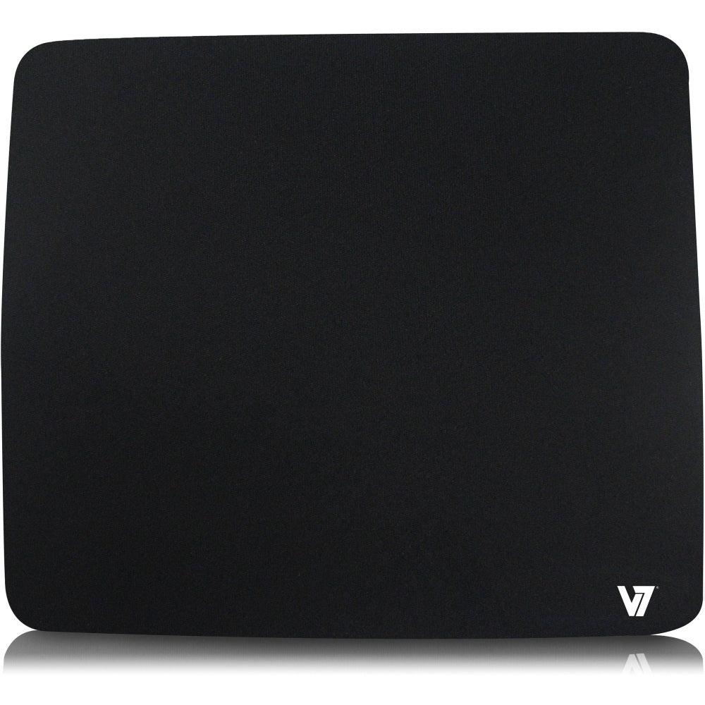 V7 Mouse Pad - Black - 7.80in x 9in x 0.08in Dimension - Black - Jersey, Rubber - Slip Resistant