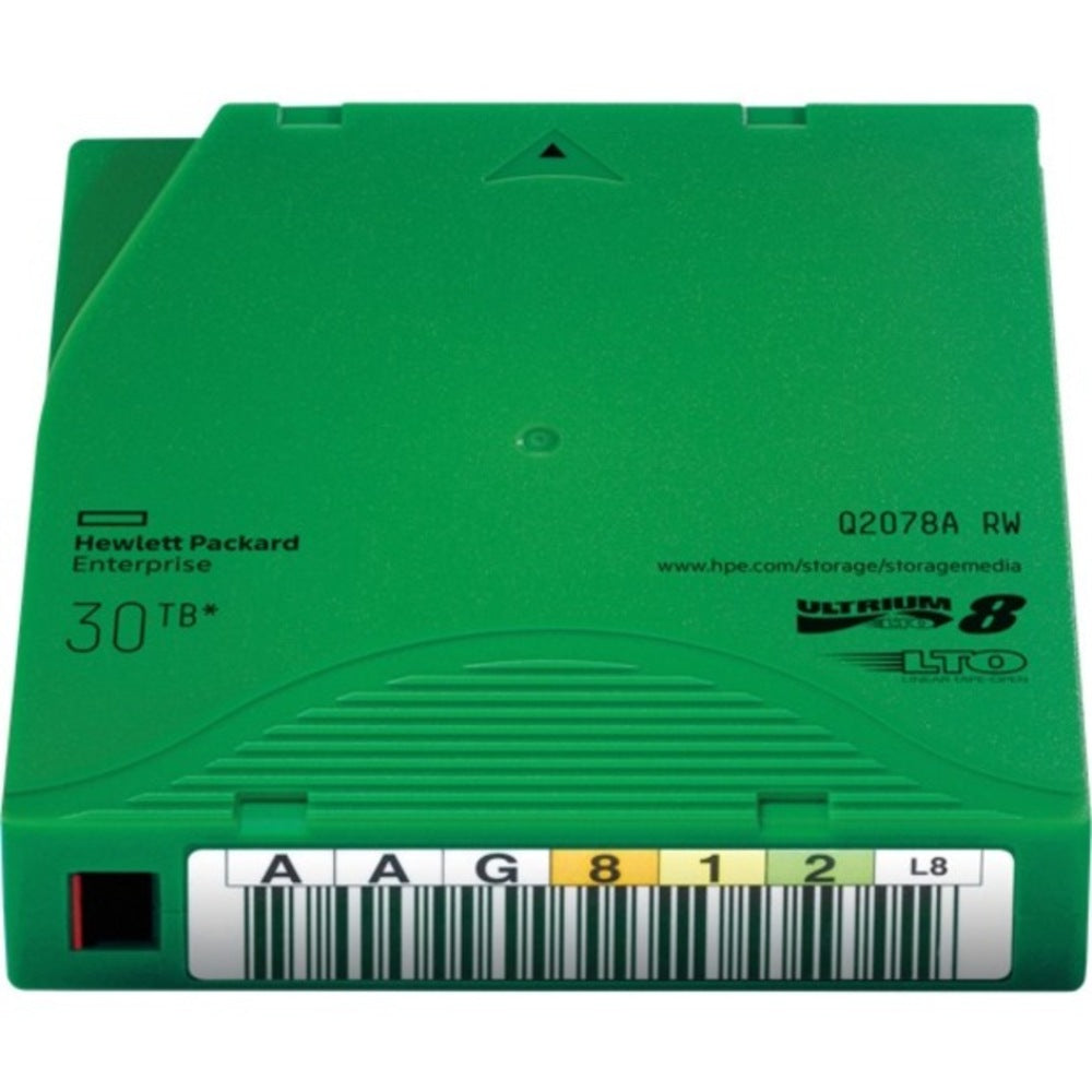 HPE LTO-8 Ultrium 30TB RW Data Cartridge - LTO-8 - Rewritable - 12 TB (Native) / 30 TB (Compressed) - 3149.61 ft Tape Length - 1 Pack