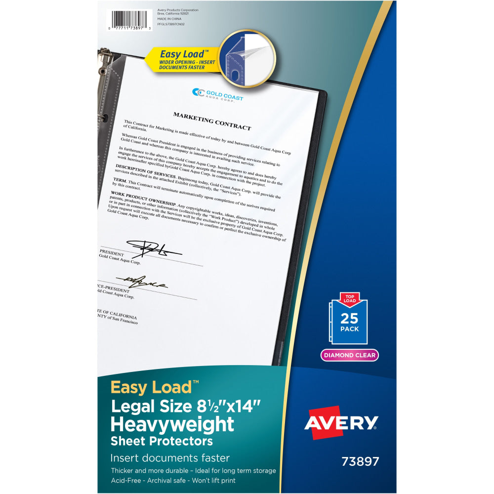 Avery Top-Load Heavyweight Legal-Size Sheet Protectors