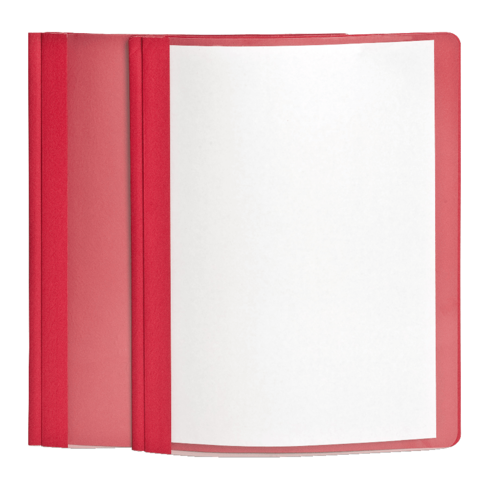 Oxford Clear-Front Report Covers, 8 1/2in x 11in, Red, Pack Of 25