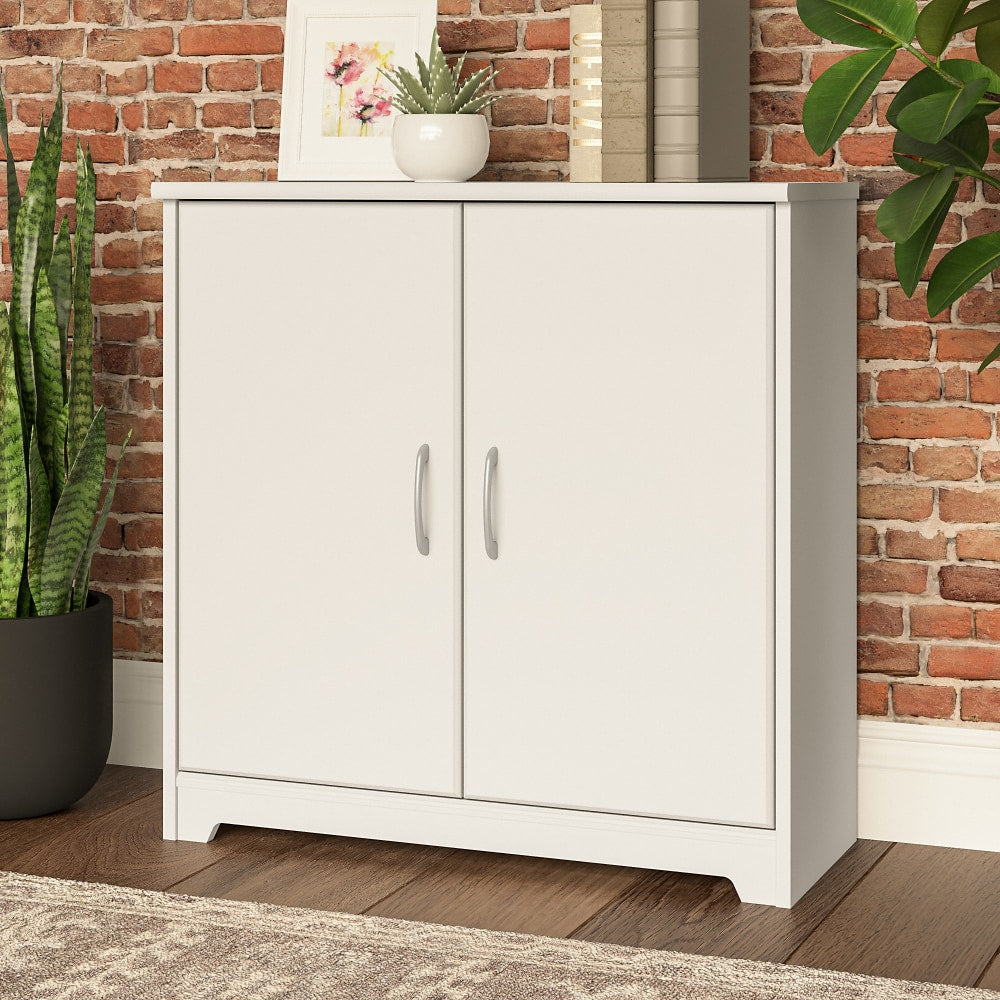 Bush Furniture Cabot Small 30inW Storage Cabinet With Doors, White, Standard Delivery