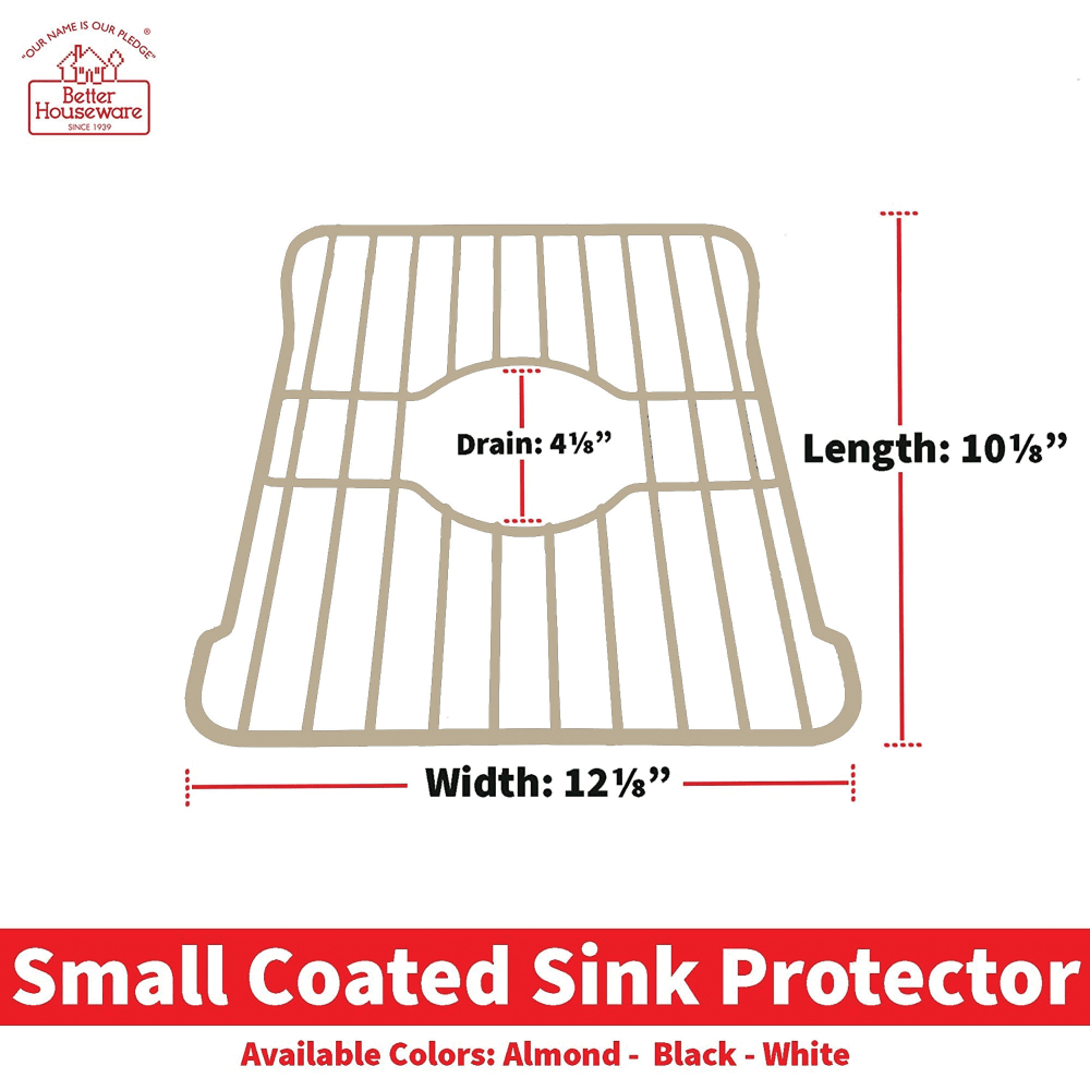 Better Houseware Small Sink Protector, 1inH x 10-1/8inW x 12-1/8inD, Almond