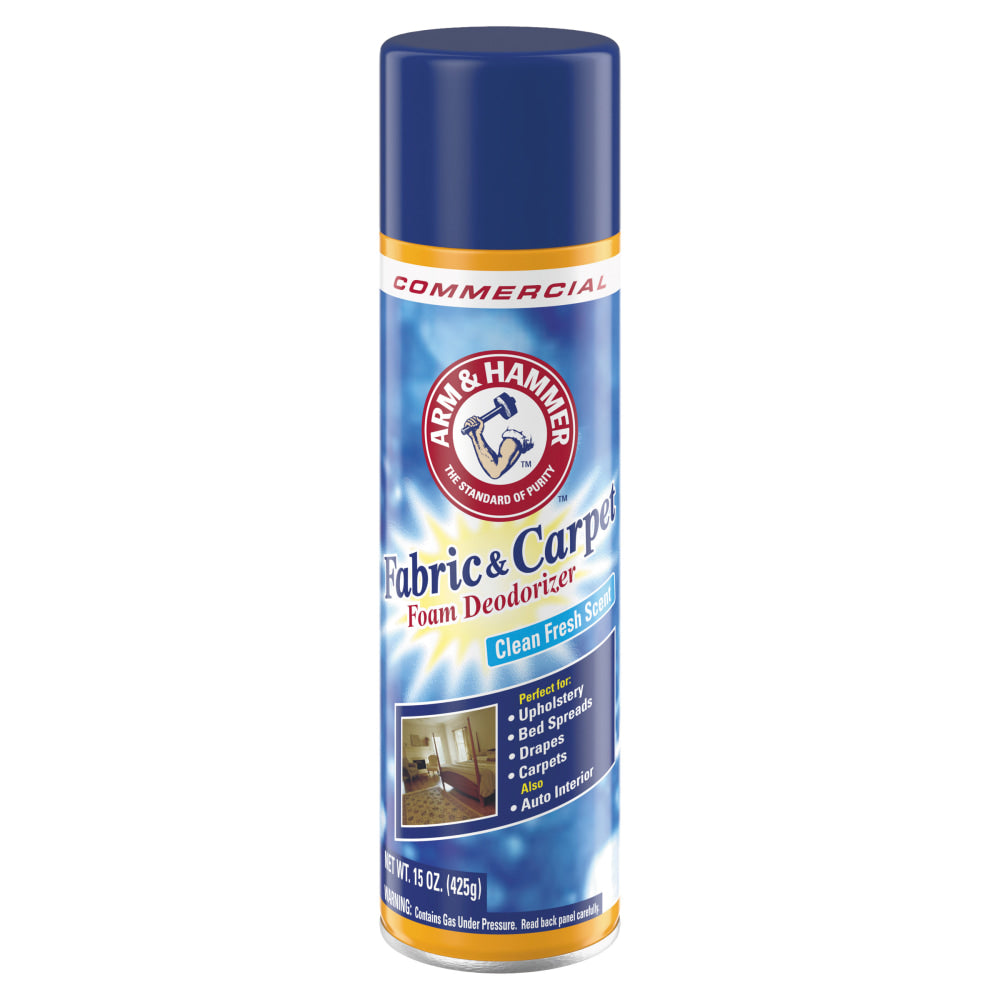 Arm & Hammer Fabric And Carpet Foam Deodorizer, Fresh Scent, 15 Oz Bottle, Case Of 8