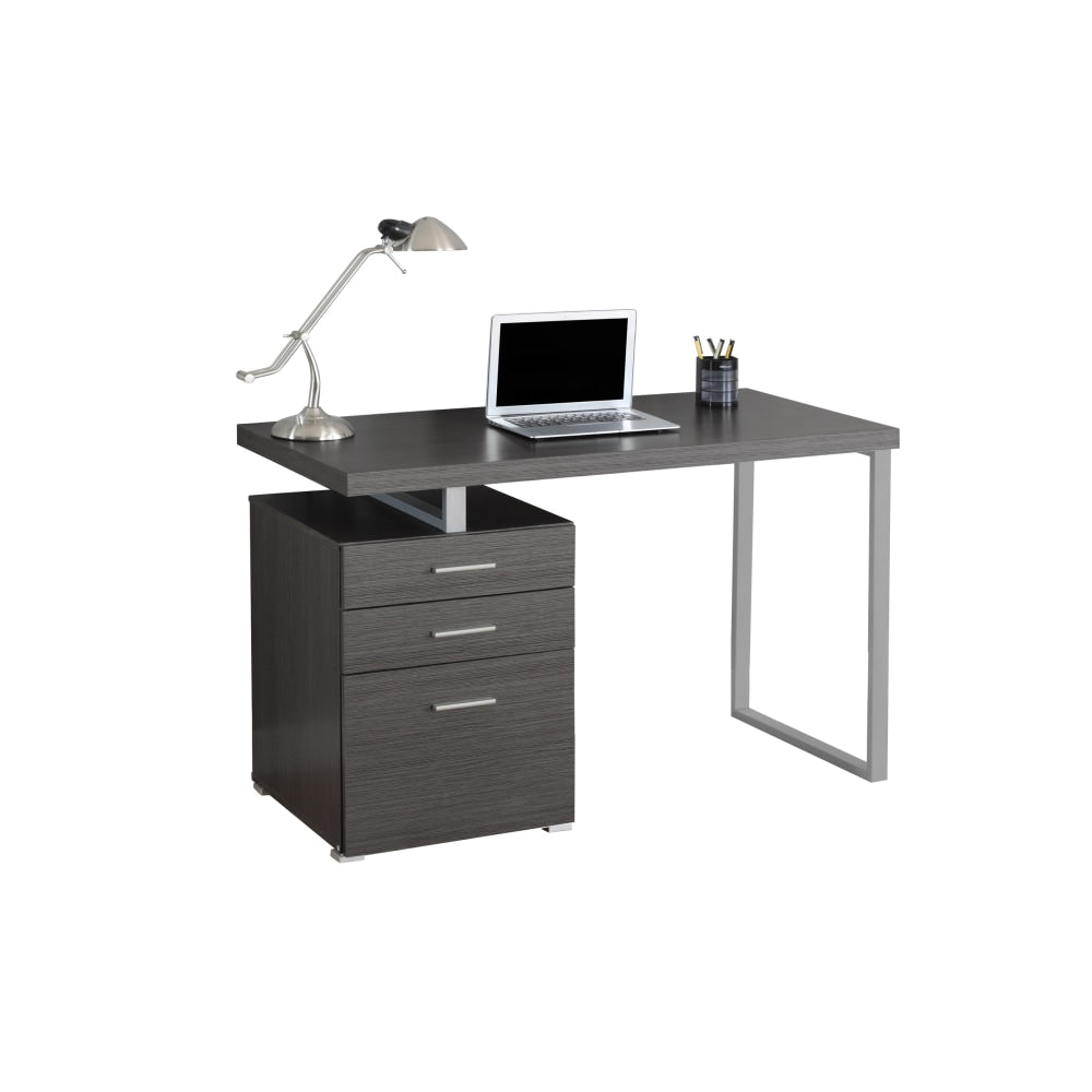 Monarch Specialties 48inW Computer Desk With Left/Right-Pedestal, Gray