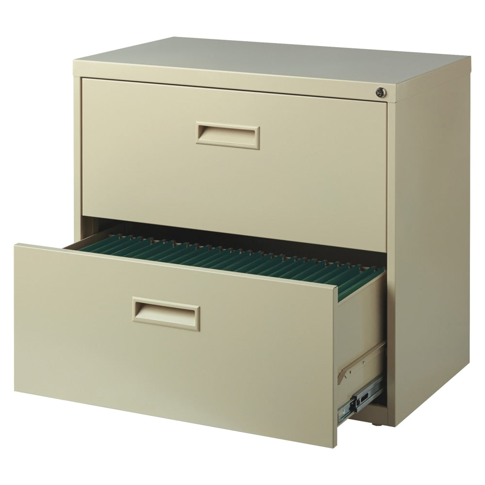 Realspace SOHO 30inW x 17-5/8inD Lateral 2-Drawer File Cabinet, Putty