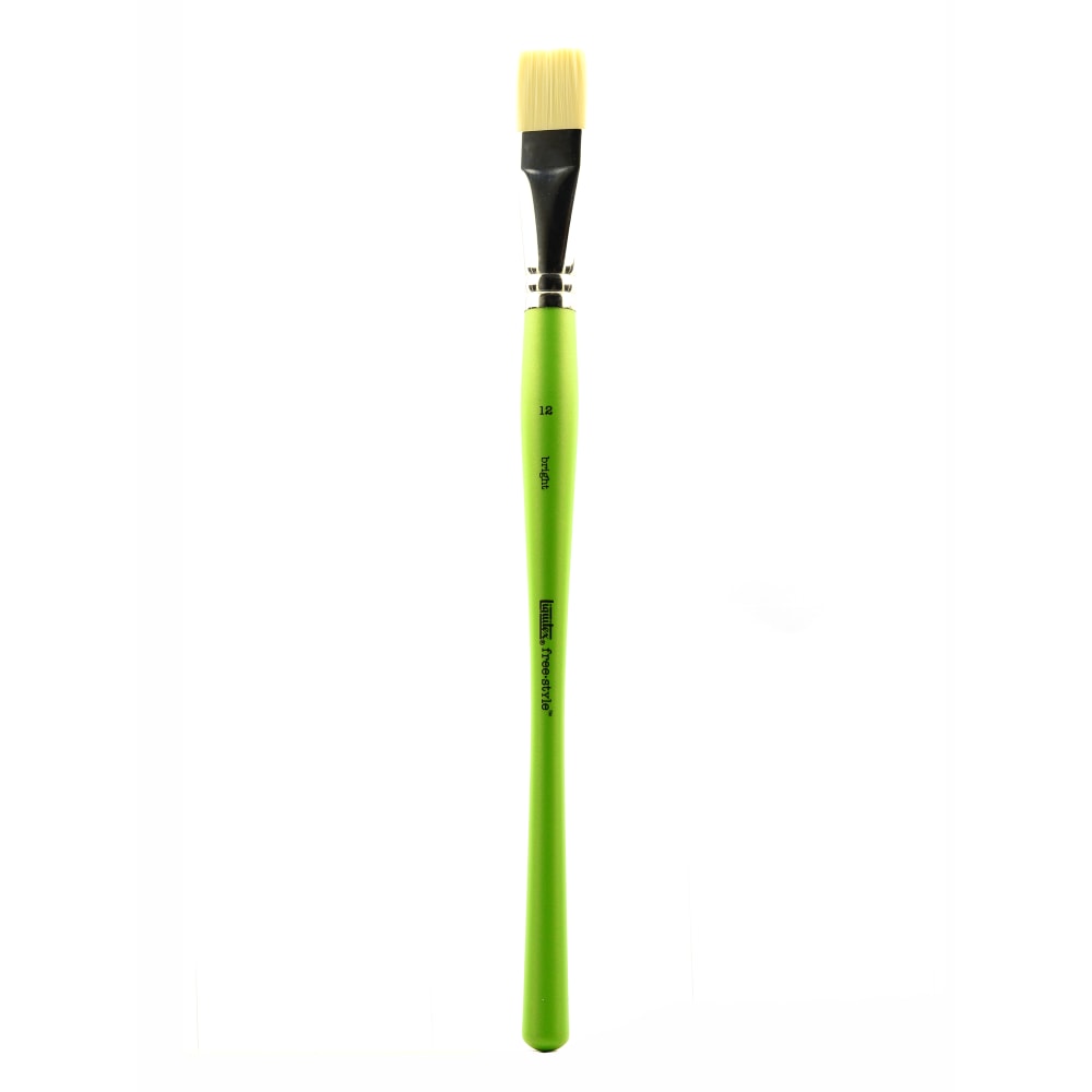 Liquitex Free-Style Detail Paint Brush, Size 12, Synthetic, Bright Bristle, Green