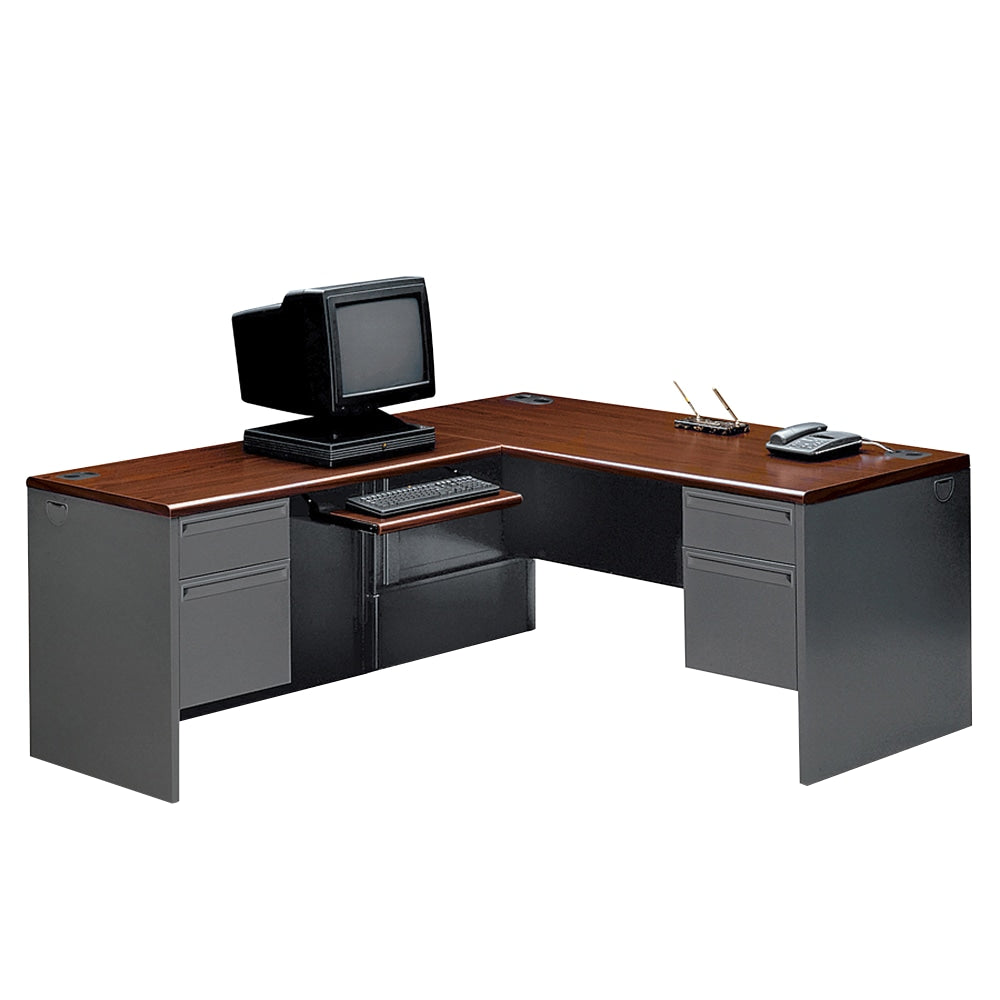 HON 38000 48inW Left Desk Return, Mahogany/Charcoal