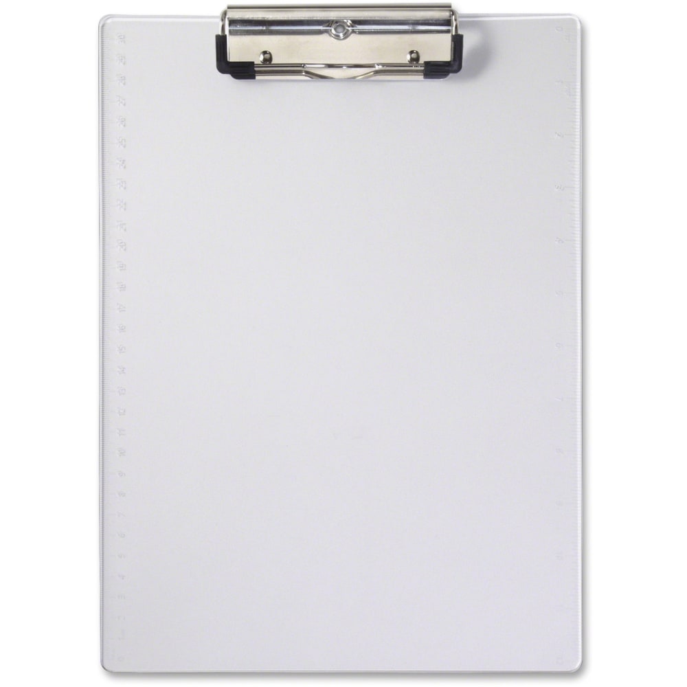 Saunders Clipboard - 0.50in Clip Capacity - 8 1/2in x 12in - Low-profile - Acrylic - Clear - 1 Each