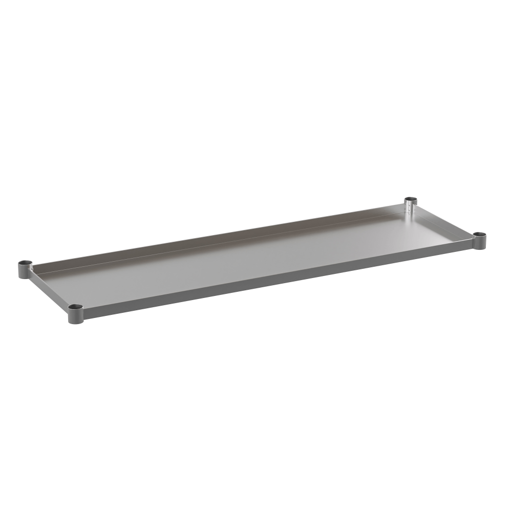 Flash Furniture Galvanized Adjustable Under Shelf For Prep And Work Tables, 2inH x 55-1/4inW x 18inD, Silver