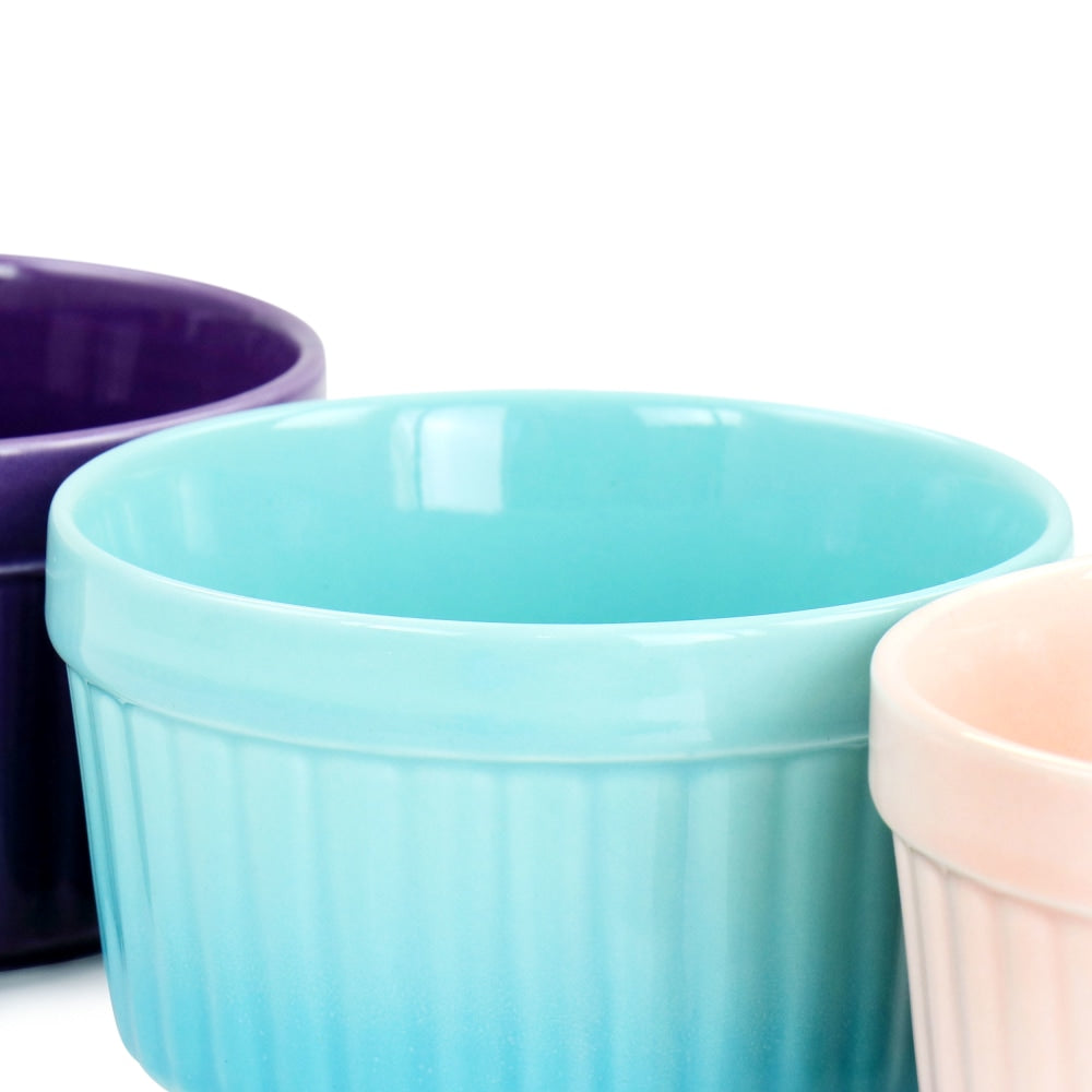 Crock-Pot Thornburg 3-Piece Stoneware Ramekin Set, 12 Oz, Assorted Colors