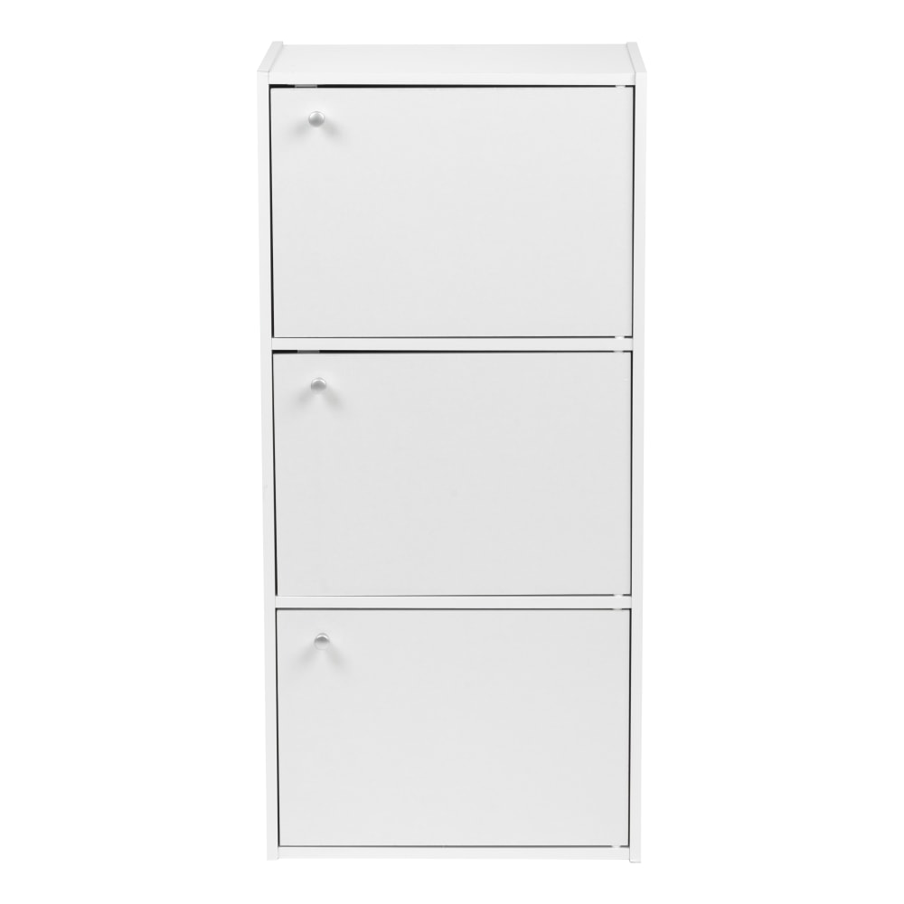 IRIS 35inH 3-Door Storage-Shelf, White