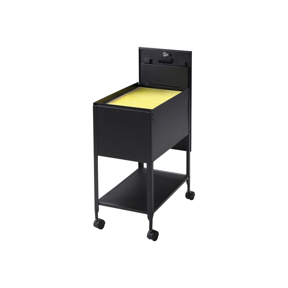 Lorell Steel Locking Letter-Size Mobile File Cart, Black