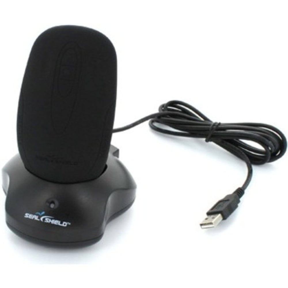 Seal Shield Mouse - Optical - Wireless - Radio Frequency - 2.40 GHz - Black - 1 Pack - USB Type A - 800 dpi - Scroll Wheel