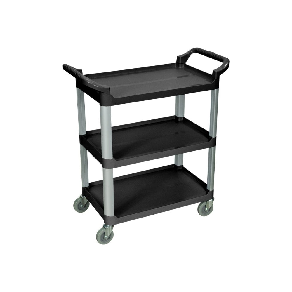 Luxor 3-Shelf Serving Cart, 36 3/4inH x 33 1/2inW x 16 3/4inD, Black