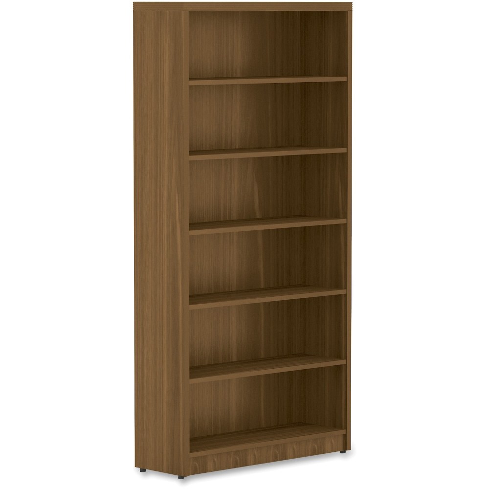 Lorell Chateau 6-Shelf Bookcase, Walnut