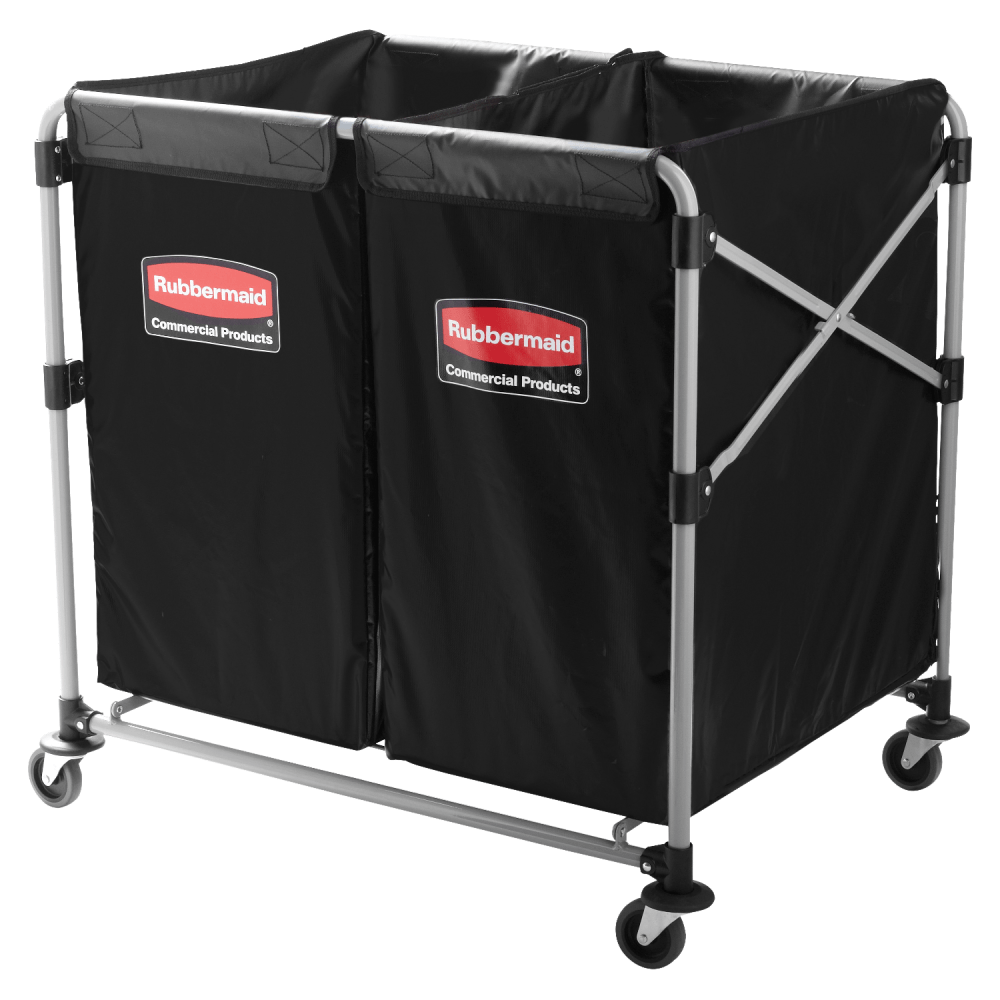 Rubbermaid Collapsible X-Cart, 4 Bushel, 34 5/8inH x 24 1/8inW x 35 3/4inD, Black