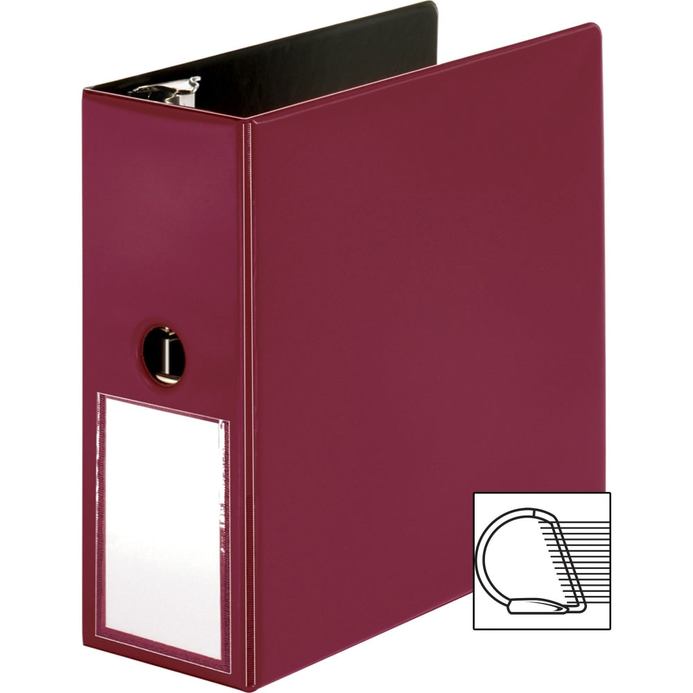 Business Source 5in D-Ring Binder, 5in Ring, Burgundy