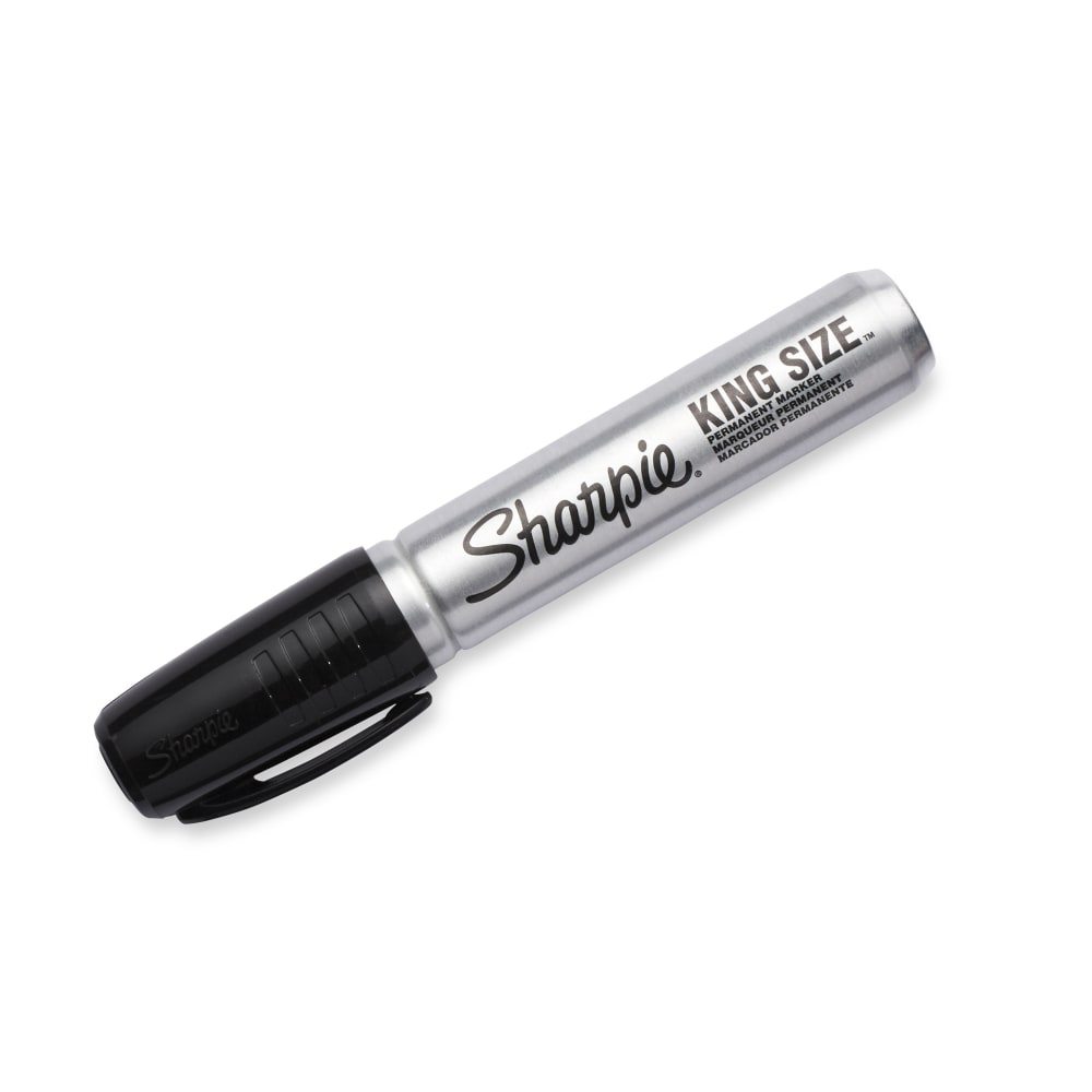 Sharpie King-Size Permanent Markers, Black, Pack Of 12