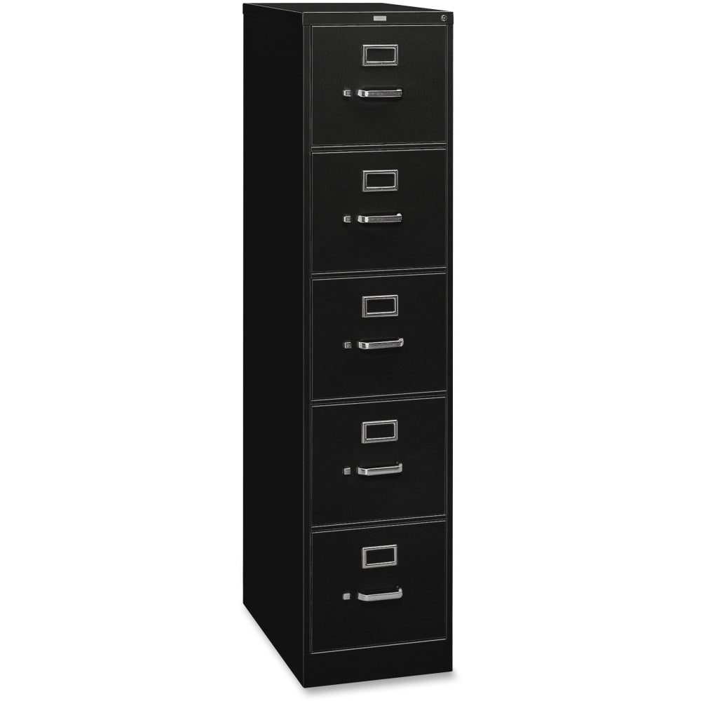 HON 310 26-1/2inD Vertical 5-Drawer Letter-Size File Cabinet, Black