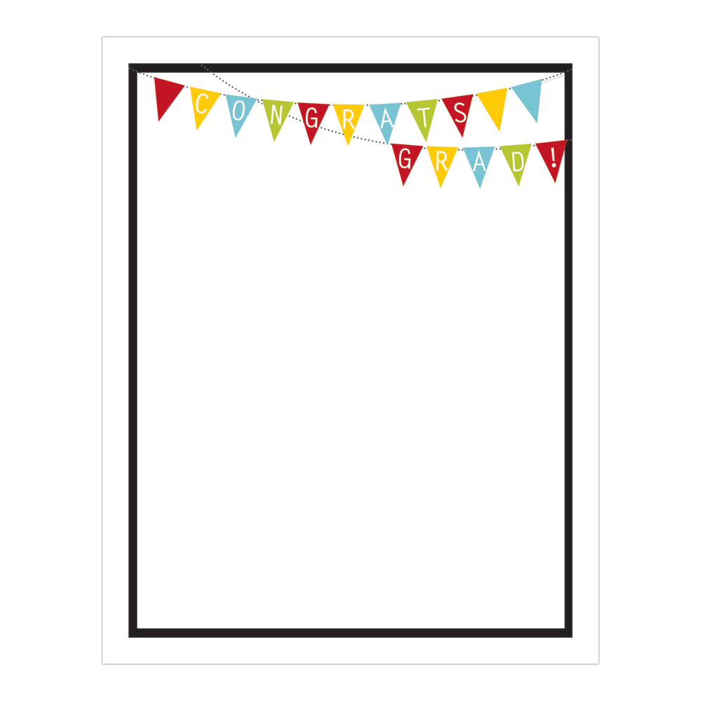 Great Papers! Grad Design Paper, Grad Bunting, 8 1/2in x 11in, 50 Lb, Assorted, Pack Of 50