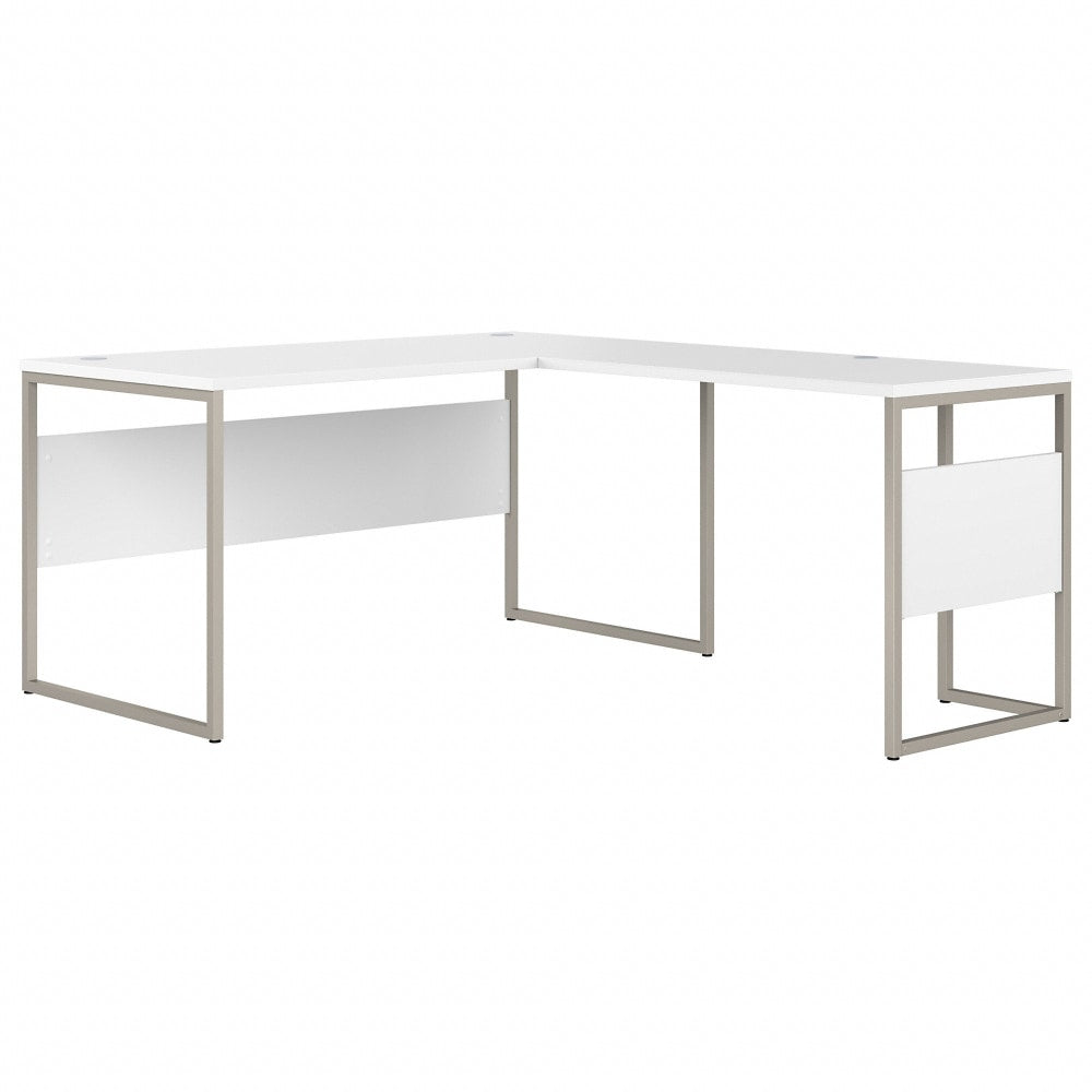 Bush Business Furniture Hybrid 60inW L-Shaped Corner Desk Table With Metal Legs, White, Standard Delivery