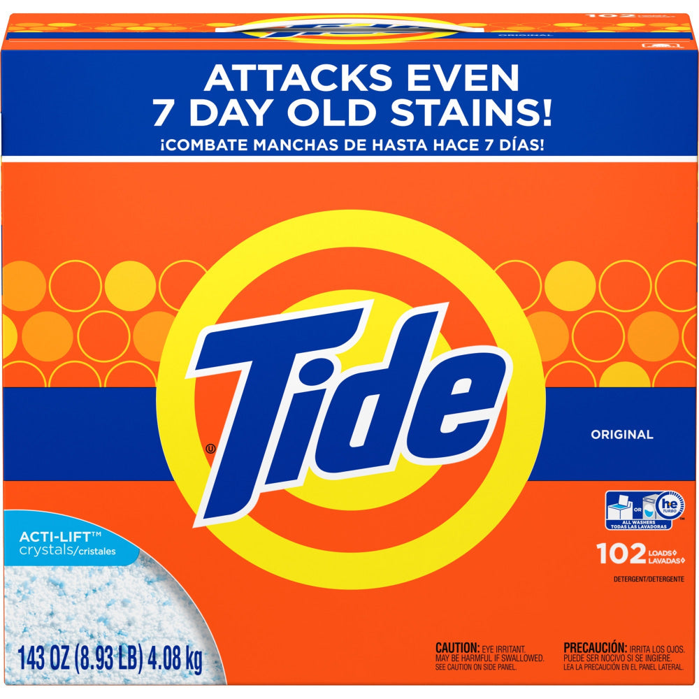 Tide Original Laundry Powder - Concentrate Powder - 143 oz (8.94 lb) - Original Scent - 2 / Carton - White