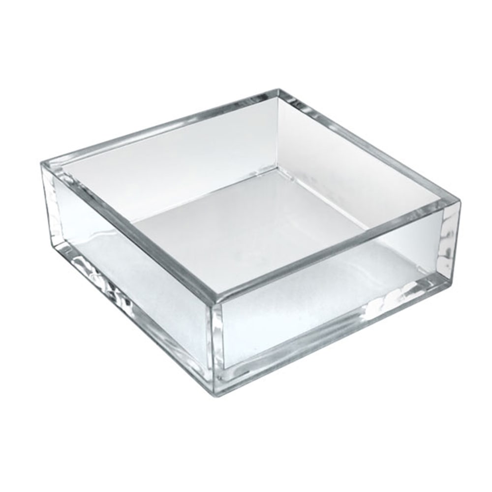 Azar Displays Deluxe Square Trays, 2inH x 5-7/8inW x 5-7/8inD, Clear, Pack Of 4 Trays