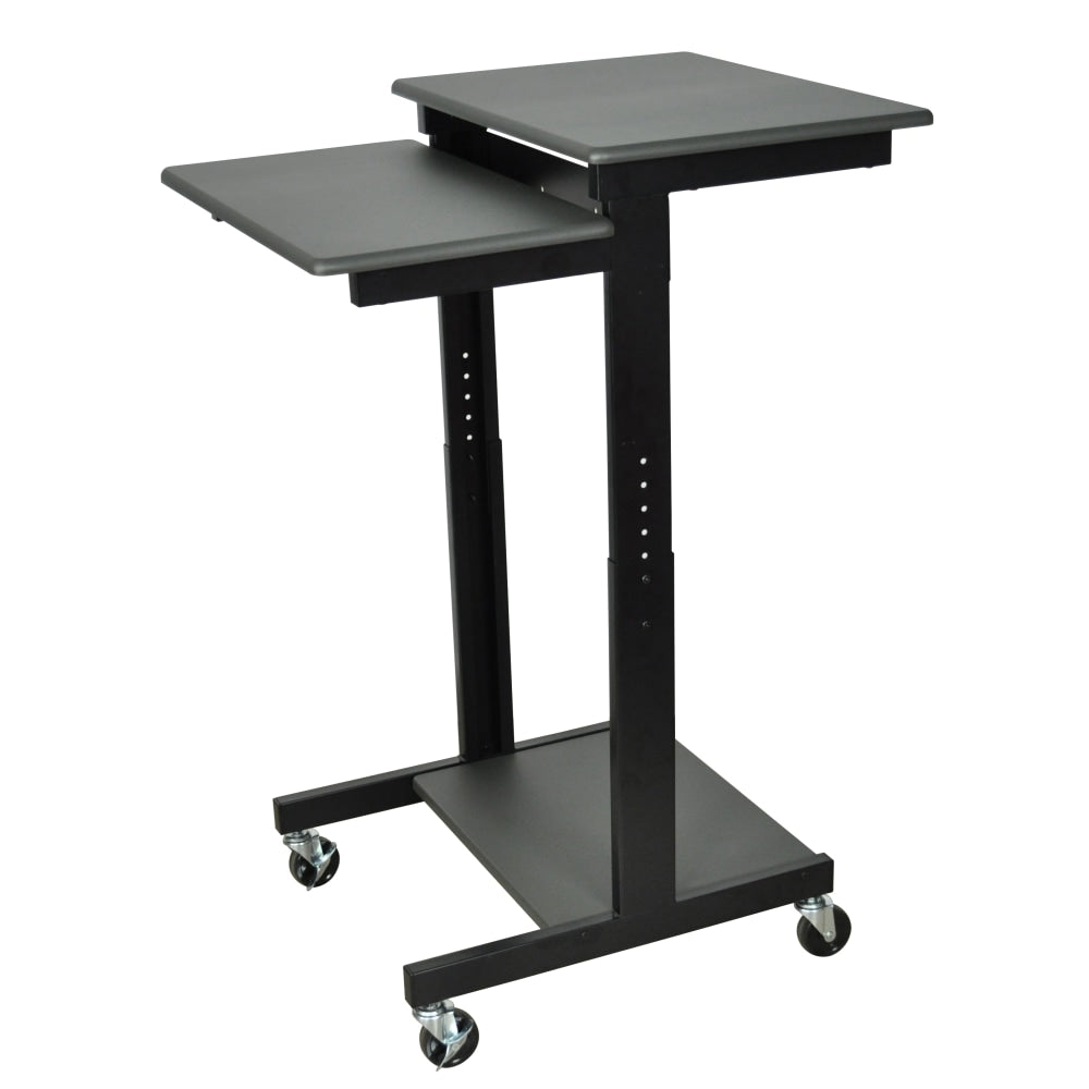 Luxor 24inW Adjustable-Height Presentation Workstation, 45inH x 31inW x 24inD, Gray