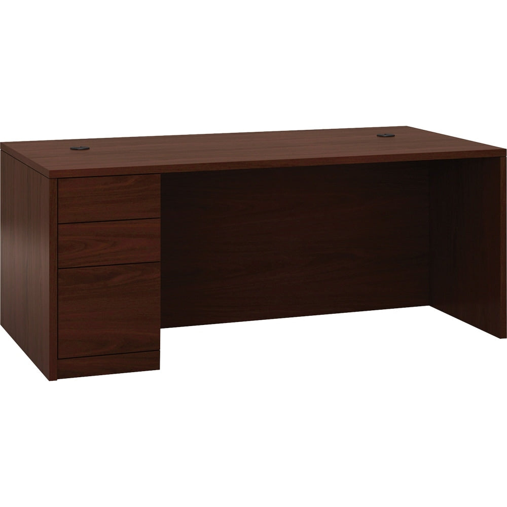 HON 10500 72in W Left-Pedestal Computer Desk, Mahogany