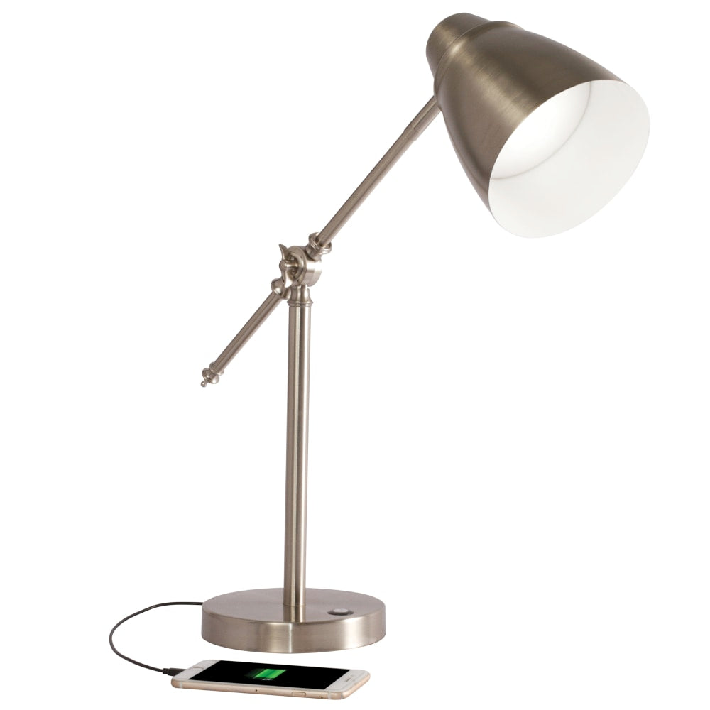 OttLite Harmonize LED Desk Lamp, Adjustable Height, 19inH, Silver